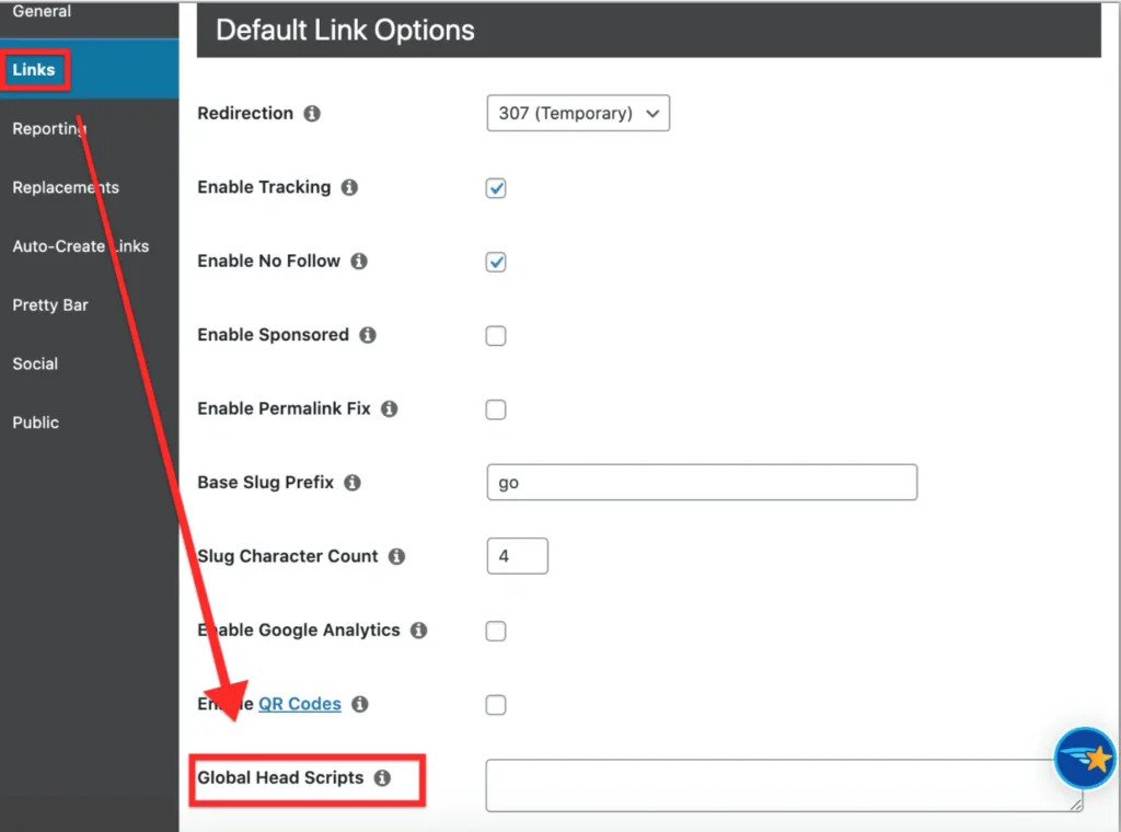 Global Settings in Pretty Links