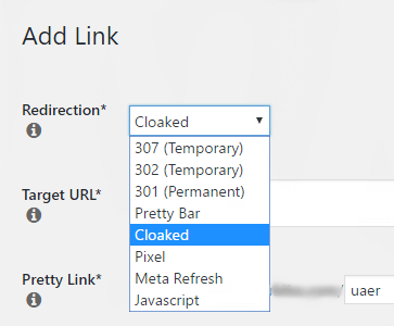 Pretty Links Redirection Cloaked