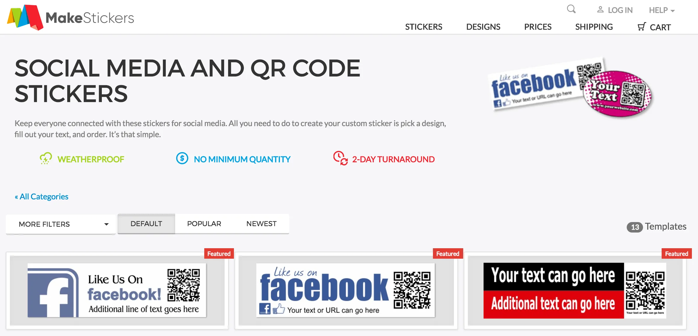 O site da Make Stickers.