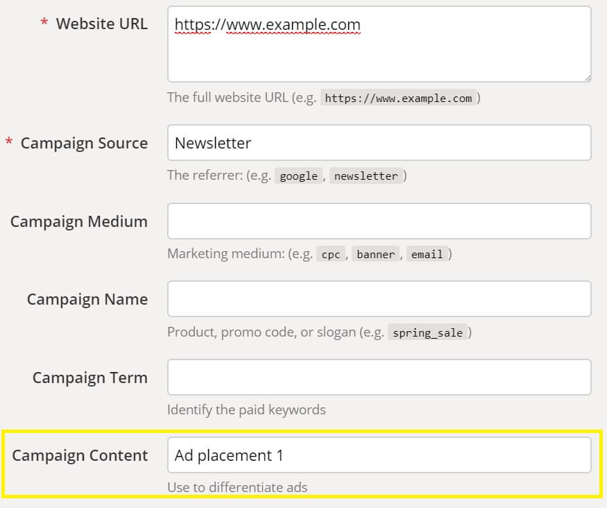 The Google Analytics Campaign URL Builder