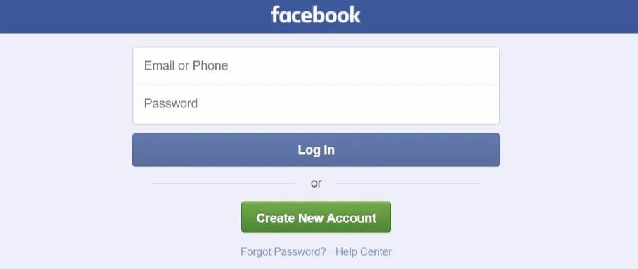 Vue mobile de Facebook