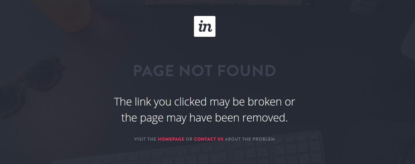 404 error page for Invision