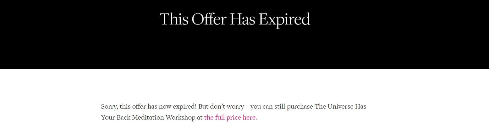 Proposer un lien expiré sur le site web