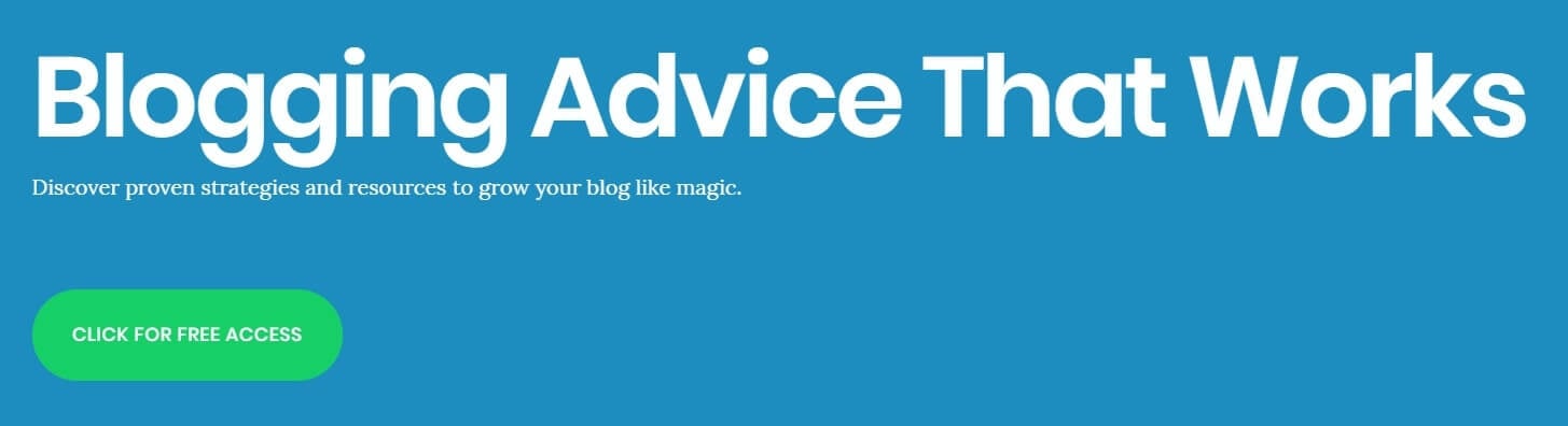 A call-to-action on Blogging Wizard's homepage