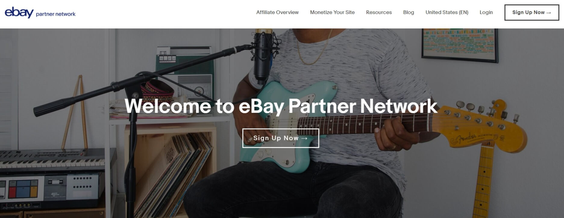 The eBay Partner Network homepage