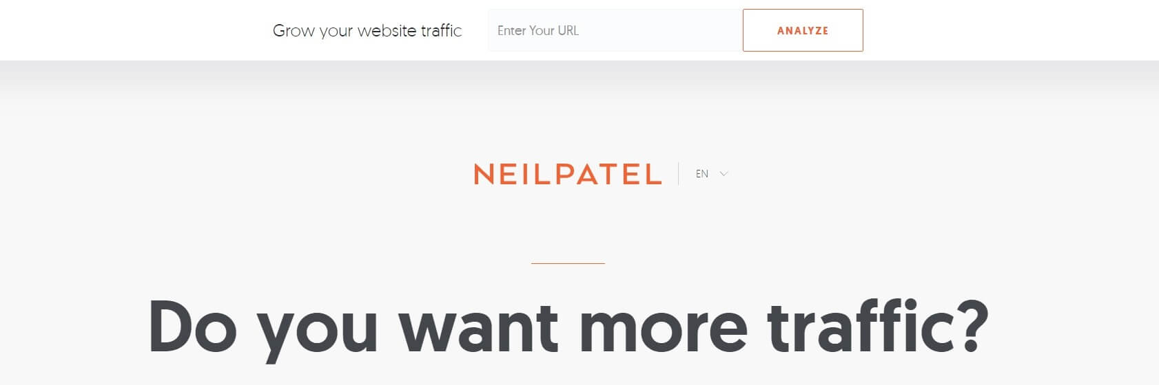 Neil Patel's website homepage
