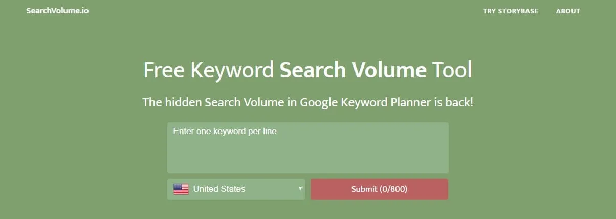 SearchVolume keyword planner tool