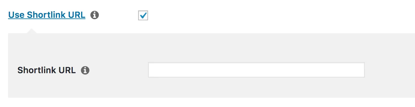 L'option Shortlink URL est activée.