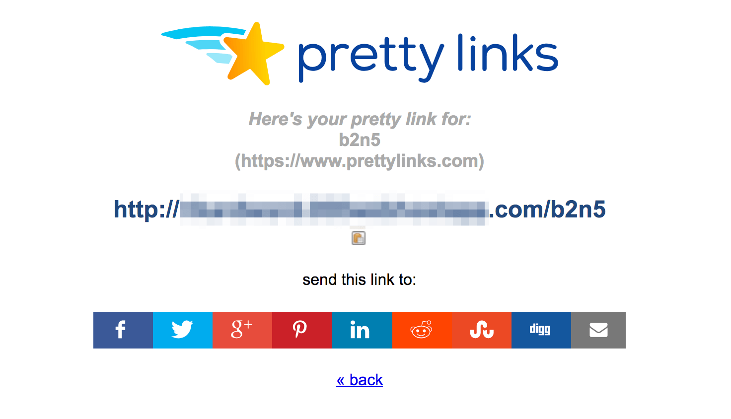 The default Link Display Page.