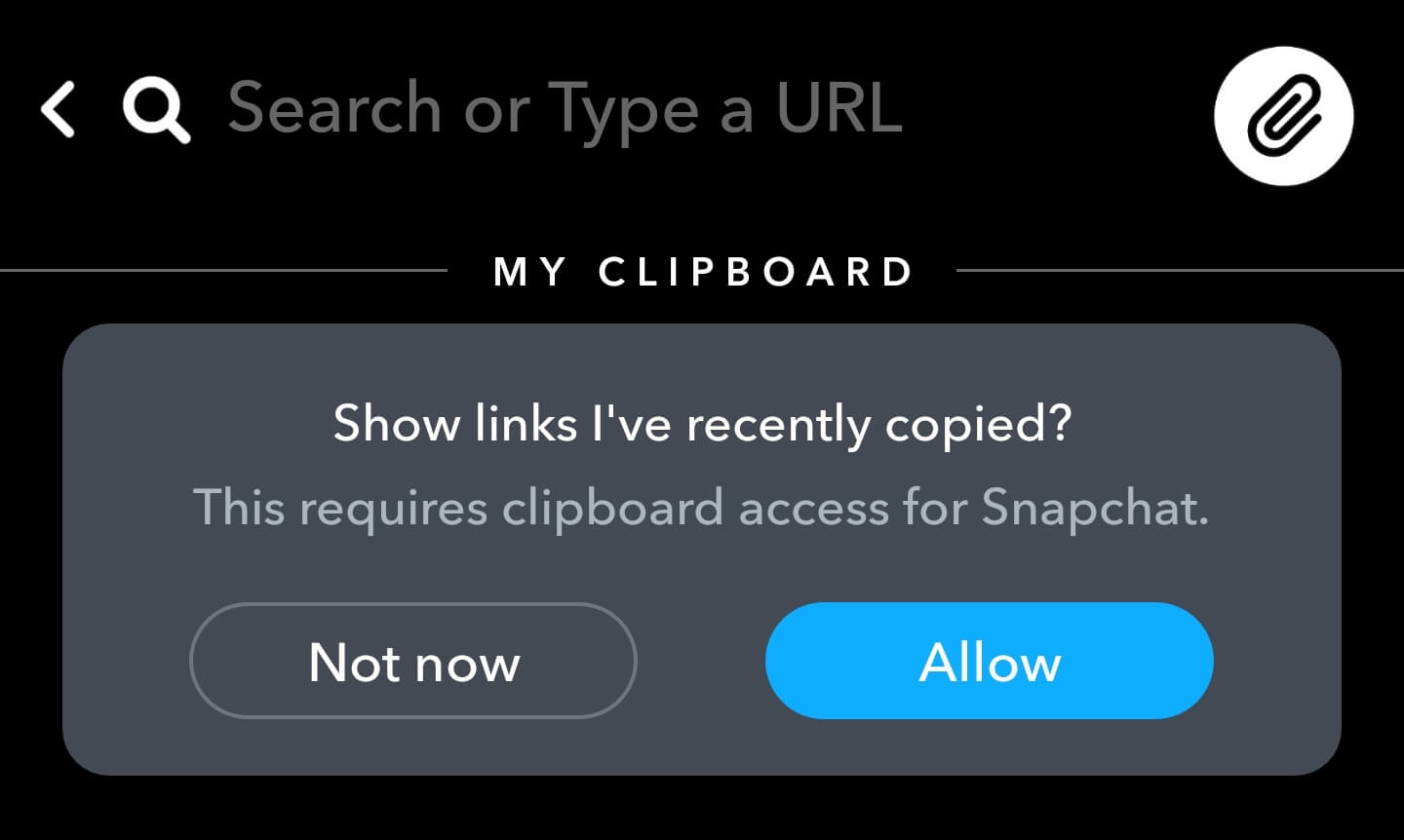 Applying a link to a snap.