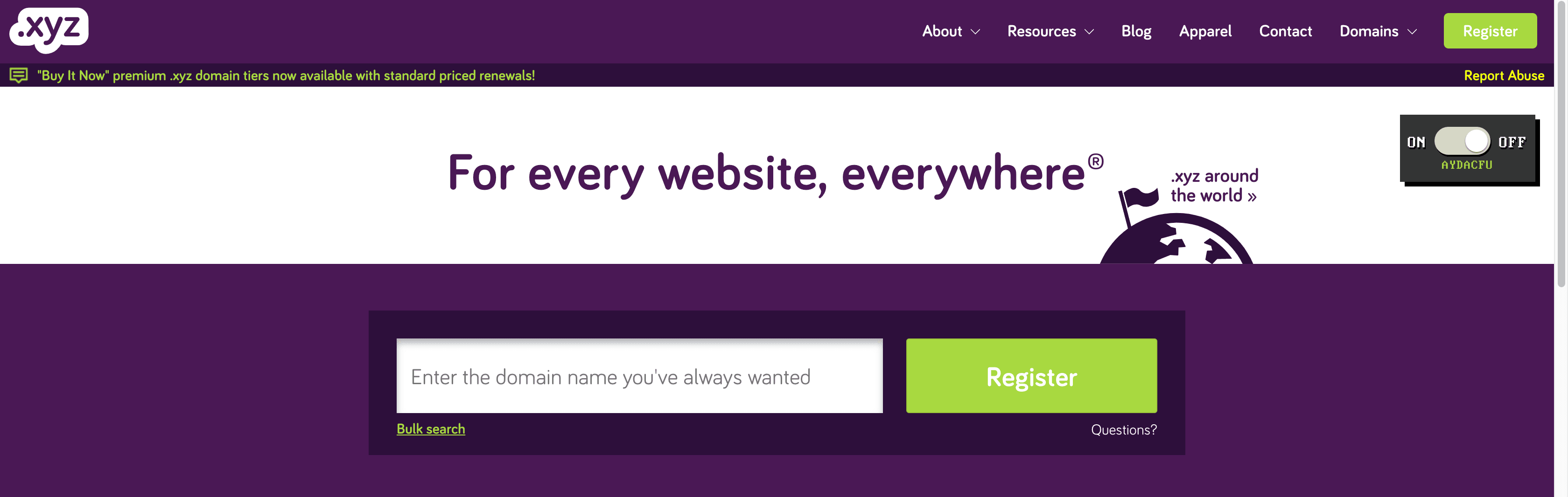 The xyz.com website.