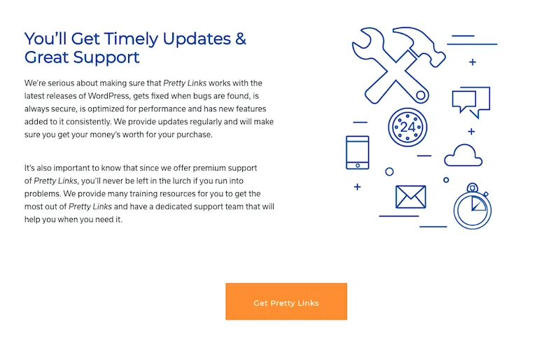 La página Acerca de PrettyLinks.