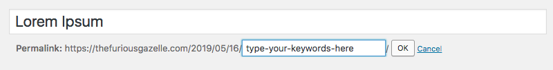 Editing link keywords.