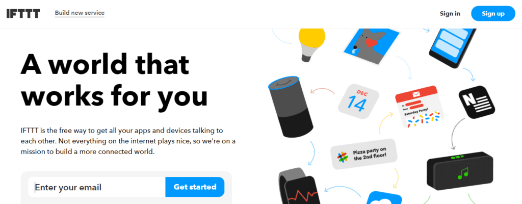 The IFTTT website.