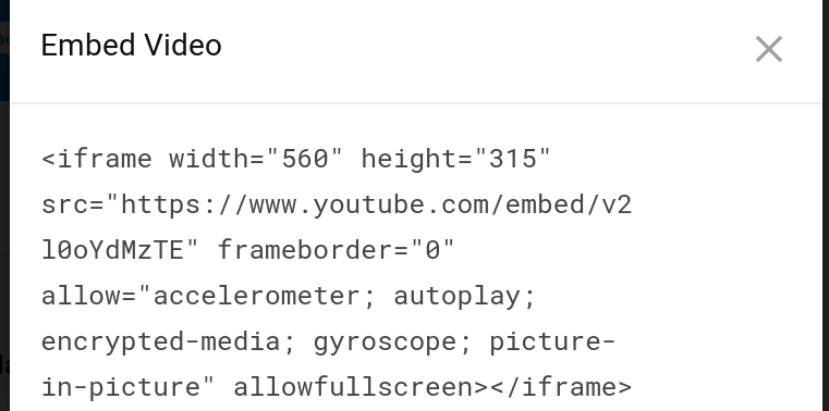 YouTube embed code.