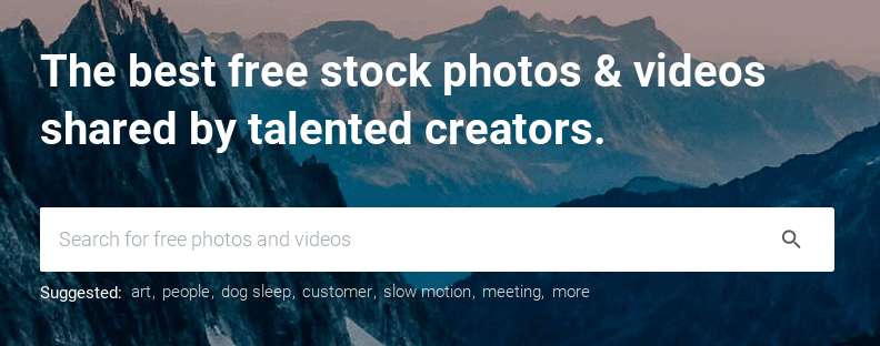 Pexels free stock images search tool.