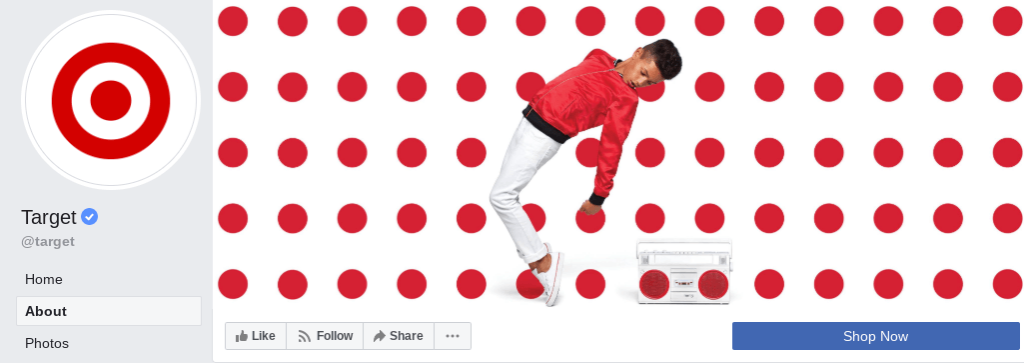 Target's Facebook profile page.