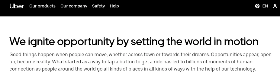 Uber mission statement.