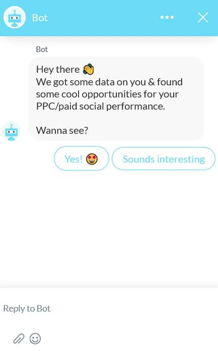 Un chatbot entretiene a un visitante.