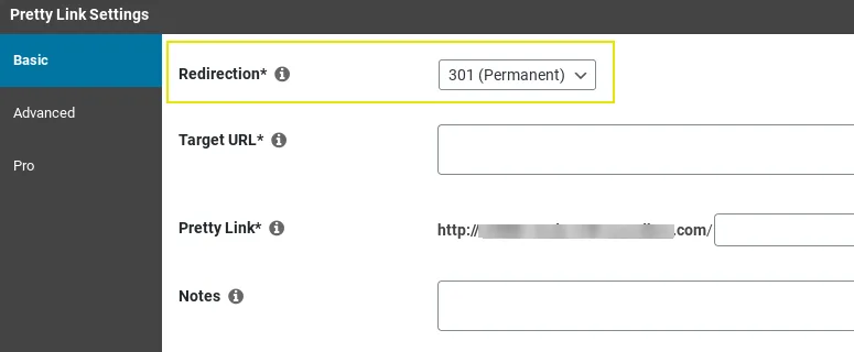 Jolie configuration de redirection de liens dans WordPress.