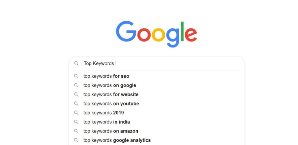 Top keywords Google query.