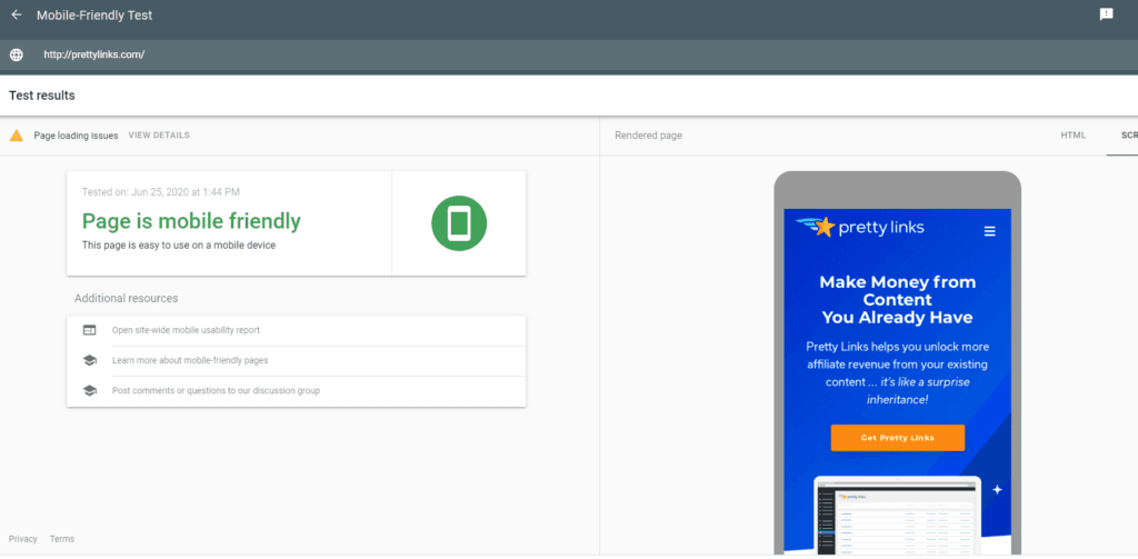 Google Mobile Friendly Test