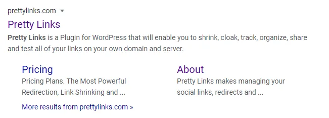 meta description for PrettyLinks
