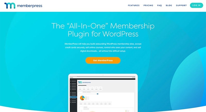 The MemberPress homepage. One of the best lms plugins available. 
