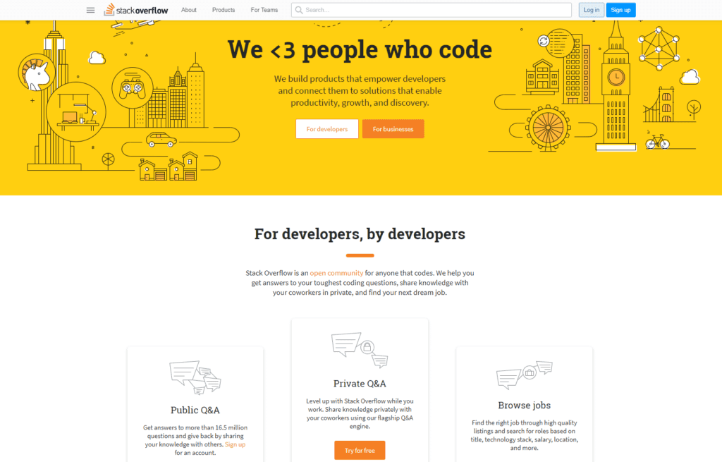 El sitio web de la comunidad Stack Overflow.