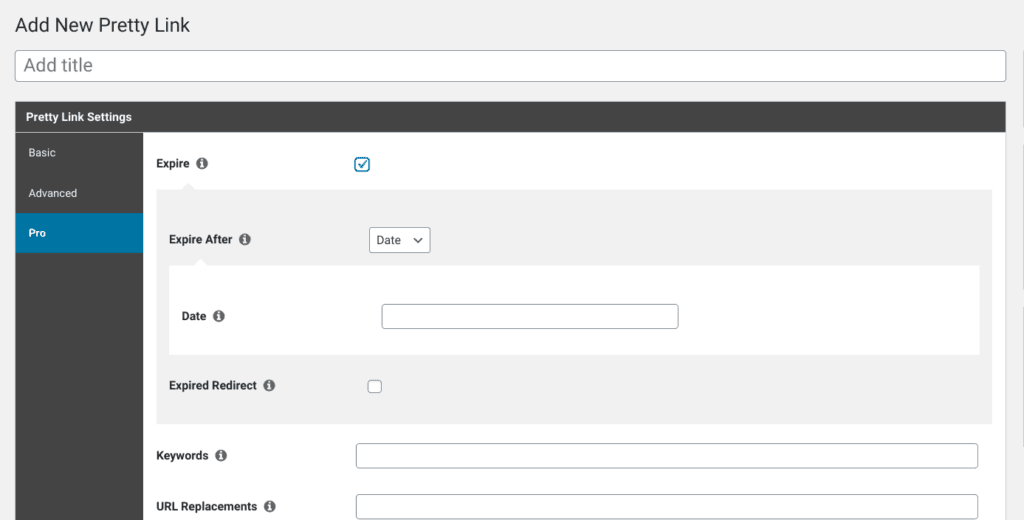 pretty links plugin link expiration