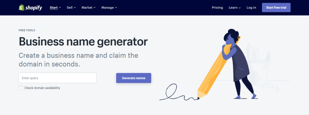 Shopify's business name generator.