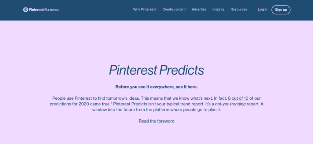 The Pinterest Predicts website.