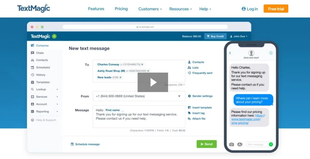 Un exemple de service de marketing textuel