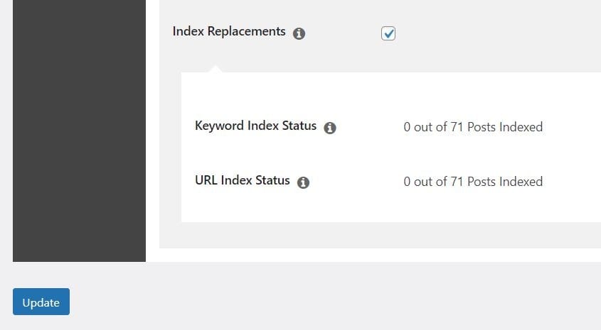 How to index your replacements