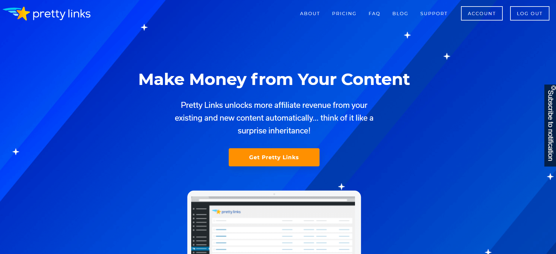 The Pretty Links plugin homepage