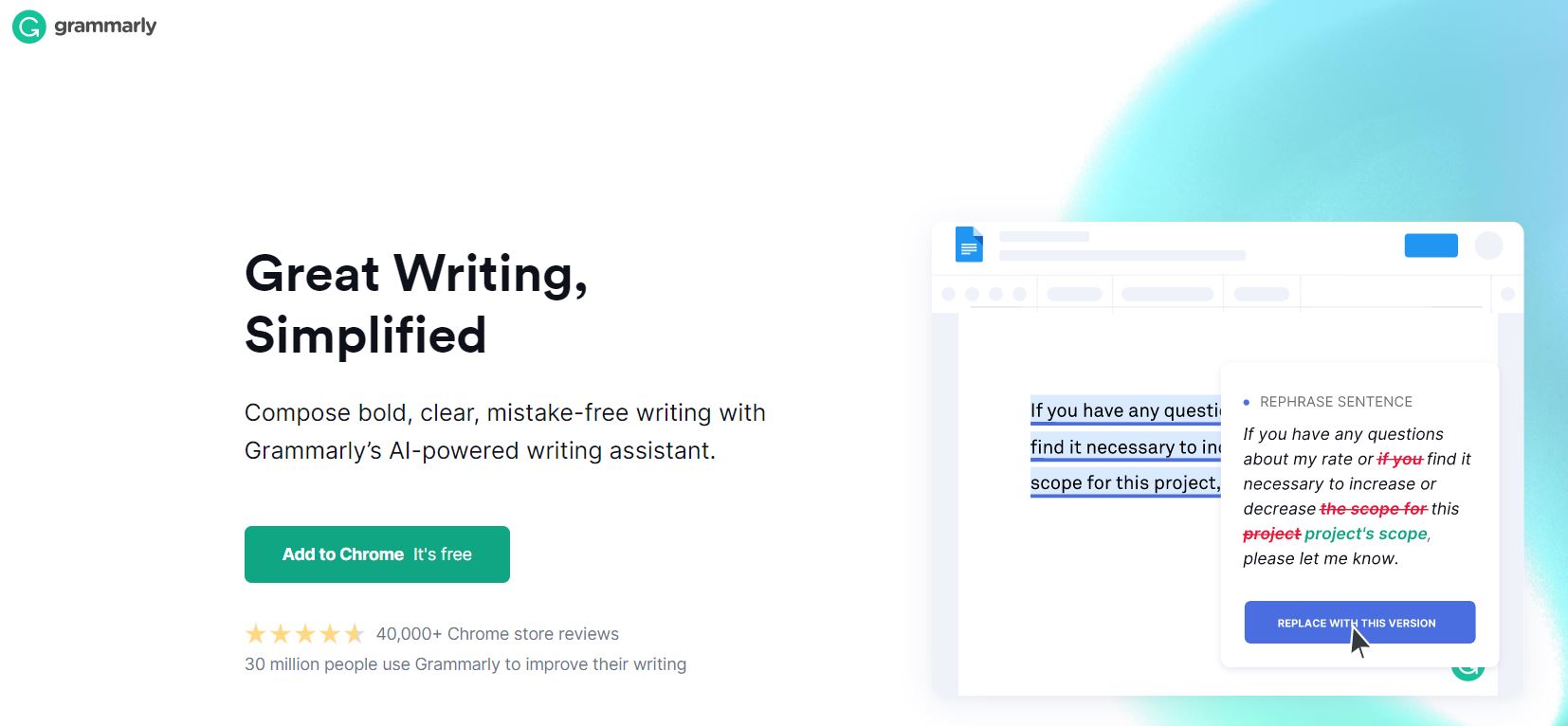 Grammarly checks your content for spelling and grammar mistakes.