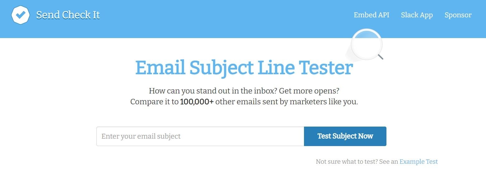 Email Subject Line Tester by Send Check It