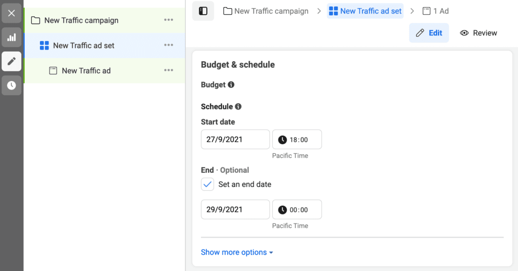 How to set a schedule for your social media advertisements. 