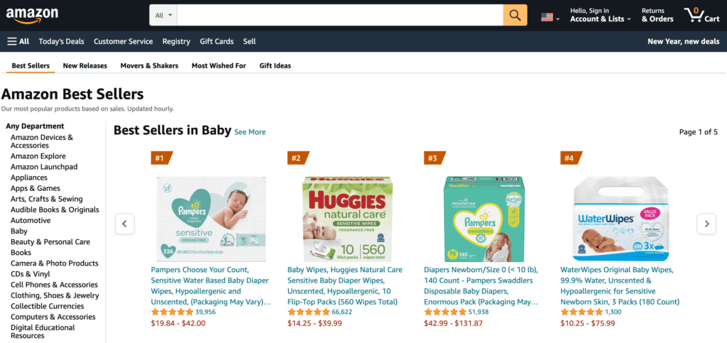 Amazon's Best Sellers category. 