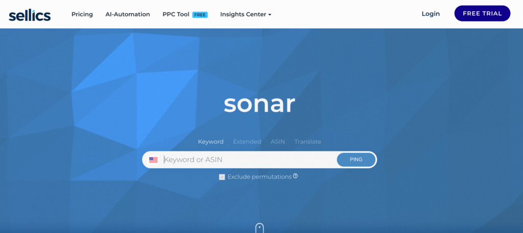 Identify the best Amazon Associate keywords, using the Sonar tool.