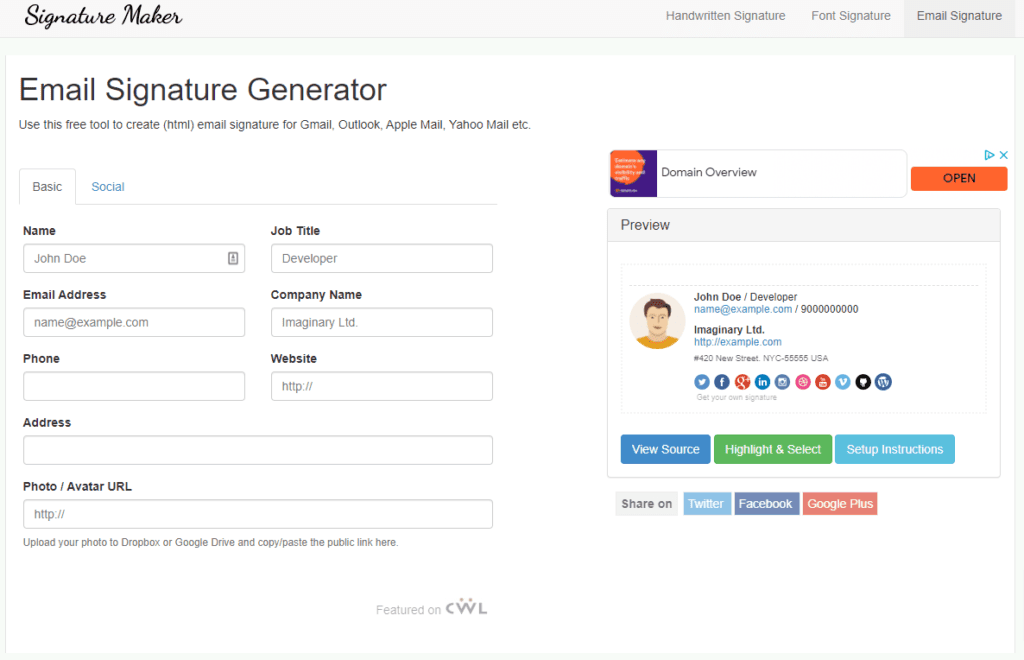 Signature maker generator 