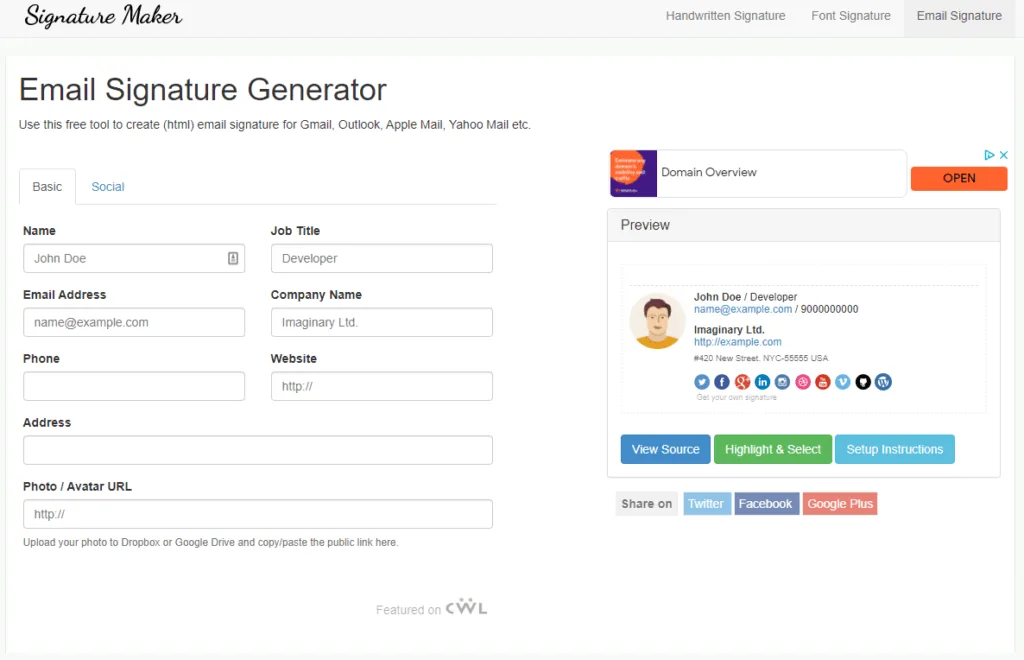 Signature maker generator 