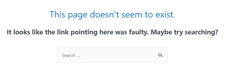 WordPress error for faulty link