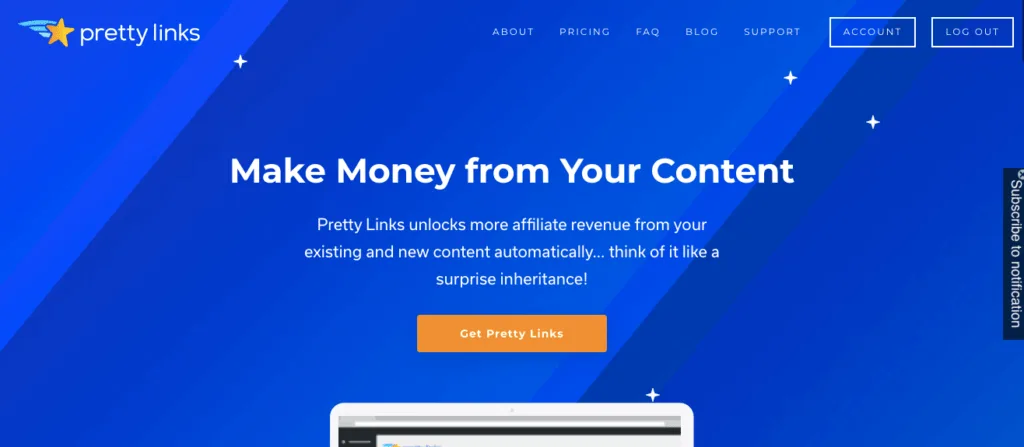 Pretty Links home page