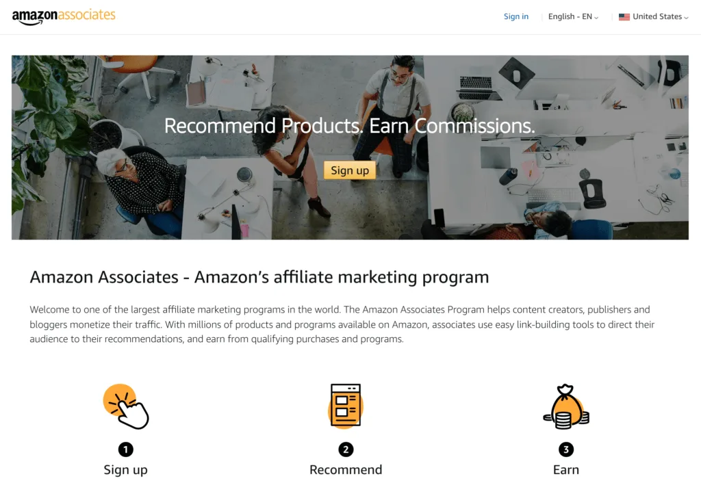 Das Partnerprogramm von Amazon Associates.