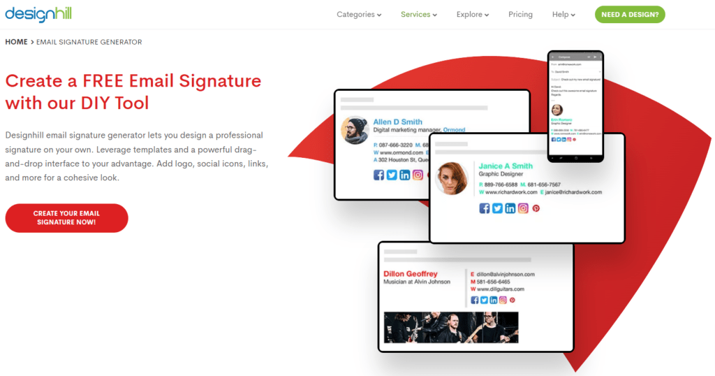 DesignHill email signature tool 