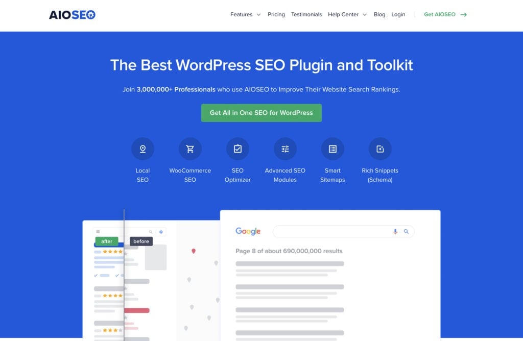 All in One SEO Plugin splash page