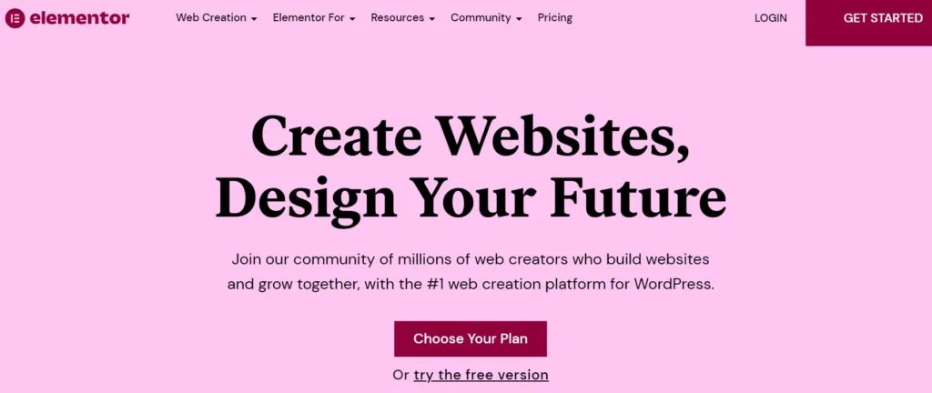 Plug-in do construtor de páginas Elementor.
