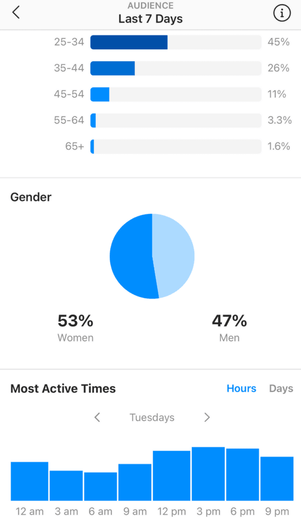 An example of instagram insights