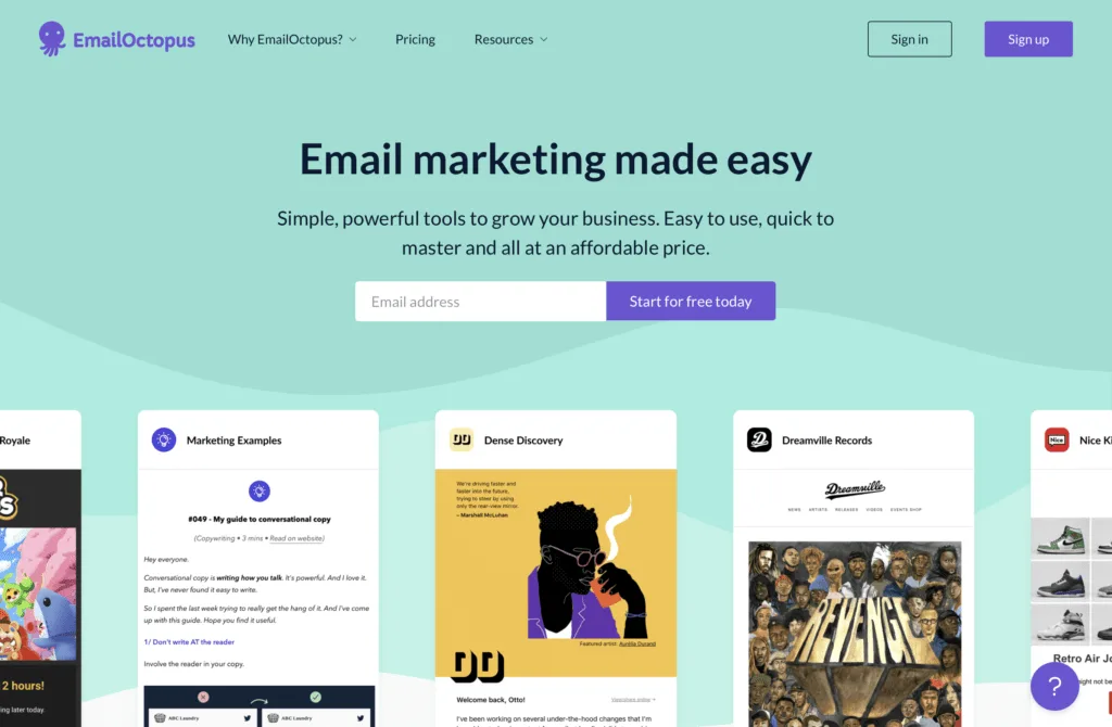 EmailOctopus email marketing tool